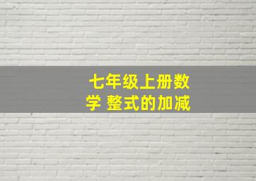 七年级上册数学 整式的加减